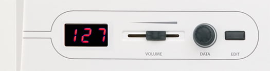 Carbon 61 volume slider, data and edit controls